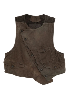 Ziggy Chen asymmetric-hem vest - Brown