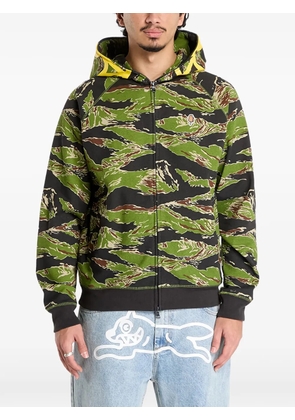 Billionaire Boys Club - Ice Cream Smiley Tiger stripe zip-through hoodie - Green