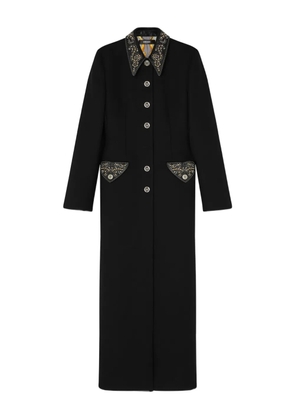 Versace embellished-collar coat - Black