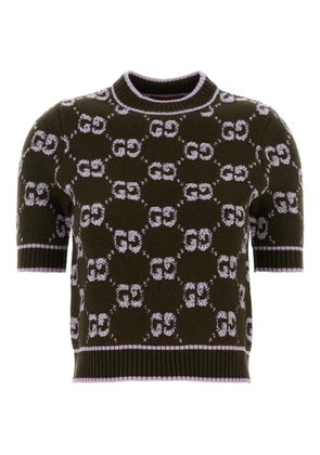 Gucci embroidered wool sweater - Green