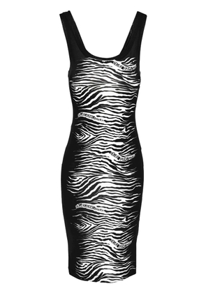 Versace Jeans Couture zebra-print midi dress - Black