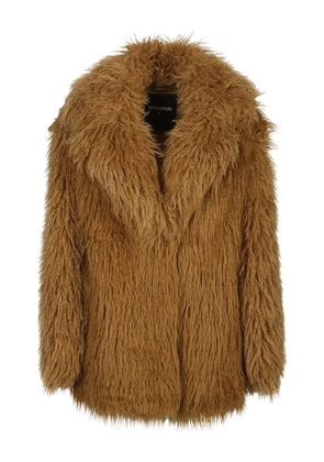 Patrizia Pepe wide-lapel coat - Brown