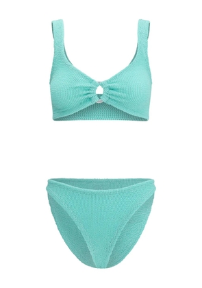 Hunza G Julia ring-detail textured bikini - Blue