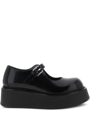 Moschino Olivia buckle-strap platform ballet flats - Black