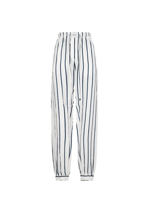 The Attico elasticated striped trousers - White