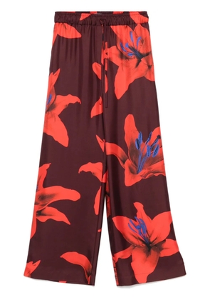 Alexander McQueen floral-print trousers - Red
