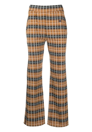 Wales Bonner check-pattern straight-leg trousers - Blue