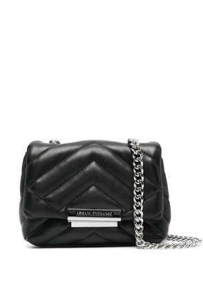 Armani Exchange chevron-quilted mini bag - Black