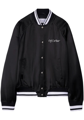 Off-White College satin bomber jacket - Black