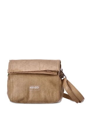 Kenzo Paper leather shoulder bag - Brown