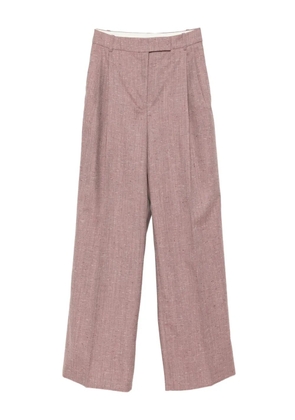 Róhe mid-waist tweed trousers - Purple