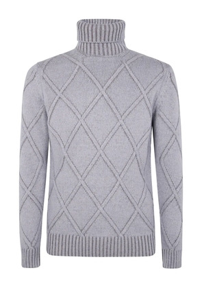 Barba argyle roll-neck sweater - Grey