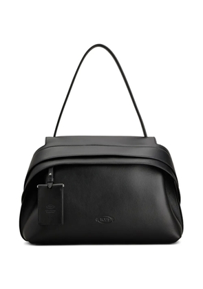 Tod's flap-detail leather shoulder bag - Black