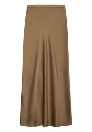 ANINE BING Bar silk midi skirt - Brown
