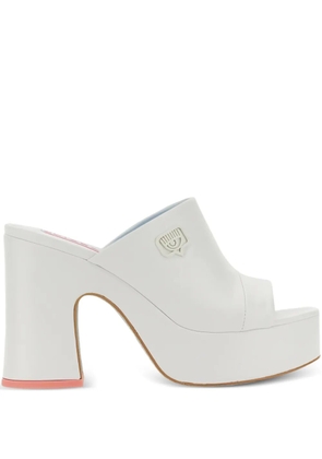 Chiara Ferragni 85mm platform eyelike-embellished pumps - White