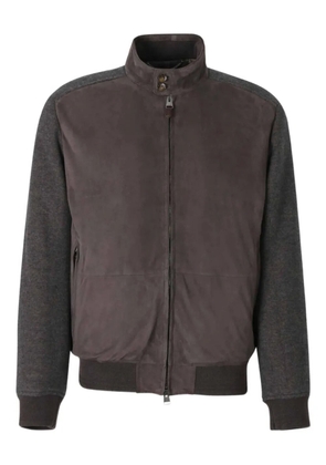 Canali mock-neck bomber jacket - Brown