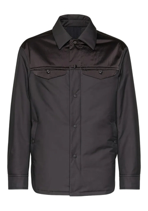 Ferragamo satin-panel shirt jacket - Black