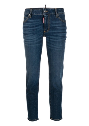 DSQUARED2 logo apliqué mid rise jeans - Blue