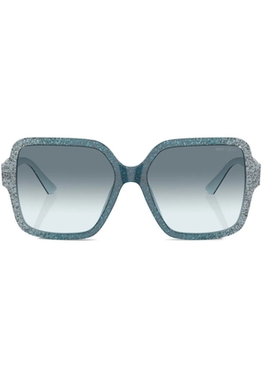Jimmy Choo Eyewear glitter-embellished square-frame sunglasses - Blue