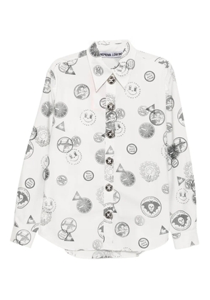 Chopova Lowena all-over print cotton shirt - White
