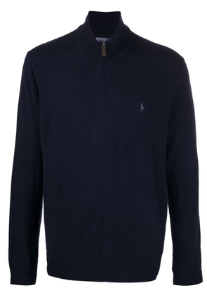 Polo Ralph Lauren embroidered-logo zip-up cardigan - Blue