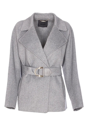 LIU JO belted double-breasted coat - Grey