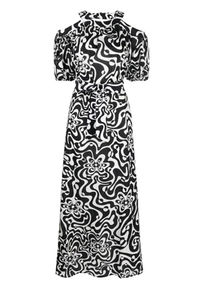 Vivetta abstract-print cut-out dress - Black