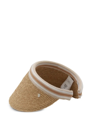 Helen Kaminski Bianca 12 striped raffia visor - Neutrals