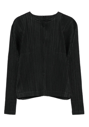 Pleats Please Issey Miyake pleated button-front jacket - Black