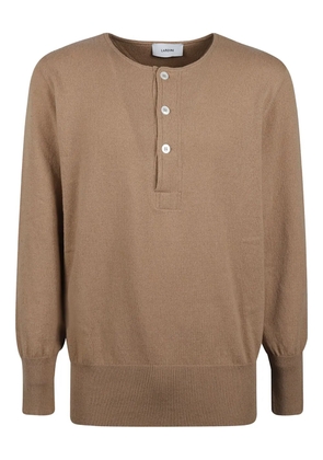 Lardini button-placket sweater - Brown