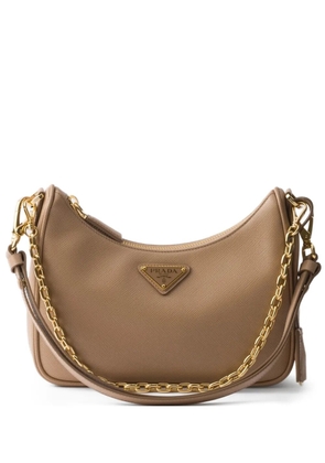 Prada mini Re-Edition Saffiano-leather shoulder bag - Neutrals