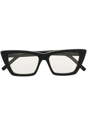 Saint Laurent Eyewear logo-lettering cat-eye sunglasses - Black