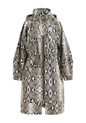Essentiel Antwerp snakeskin-effect balloon-sleeve trench coat - Green