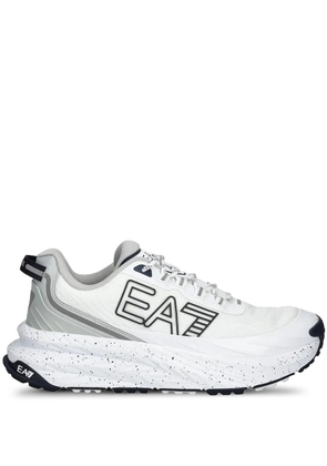 Ea7 Emporio Armani logo-detail speckled-sole sneakers - White