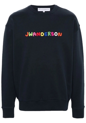 JW Anderson logo-embroidered cotton sweatshirt - Blue
