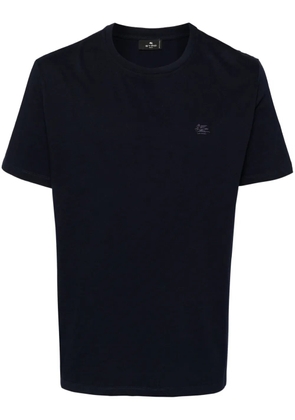 ETRO Pegaso-embroidered cotton T-shirt - Blue