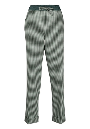 P.A.R.O.S.H. fine-check tapered cropped trousers - Green