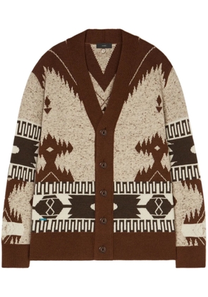 Alanui tribal-print knitted cardigan - Neutrals