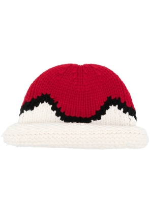 Kenzo intarsia-knit pattern hat - Red