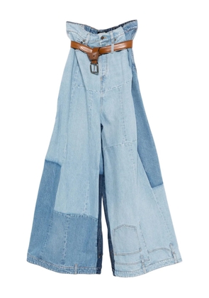 A.W.A.K.E. Mode patchwork belted jeans - Blue