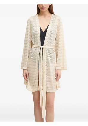Melissa Odabash Anna knitted bell-sleeve cover up - Neutrals