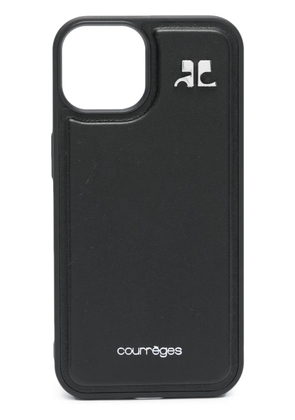 Courrèges iPhone 14 logo-plaque case - Black