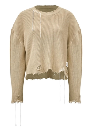 MM6 Maison Margiela crew-neck cotton jumper - Neutrals