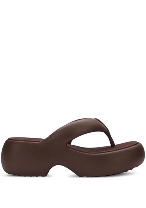 Melissa Free Fuzzy platform flip flops - Brown