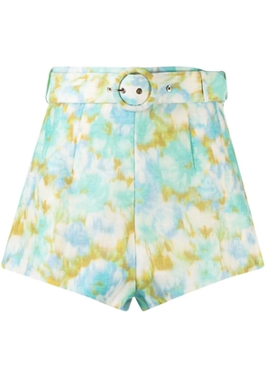 ZIMMERMANN printed belted shorts - Green