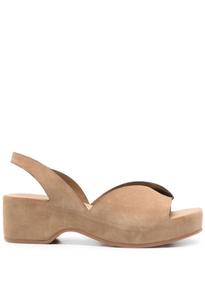 Del Carlo 50mm suede slingback sandals - Brown