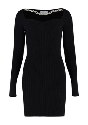 Giuseppe Di Morabito chain-embellished ribbed knit dress - Black