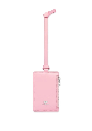Courrèges zip leather cardholder - Pink