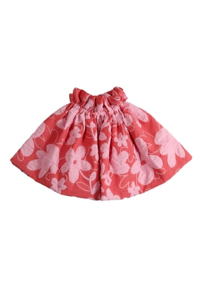 ELISE Puff brocade floral top - Red