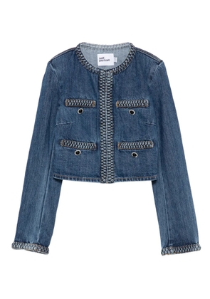 Self-Portrait braided-trim denim jacket - Blue